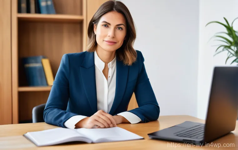 부업으로 가능한 법률 상담 서비스 - **Prompt:** A focused and determined female lawyer, mid-30s, with a warm, approachable expression, s...