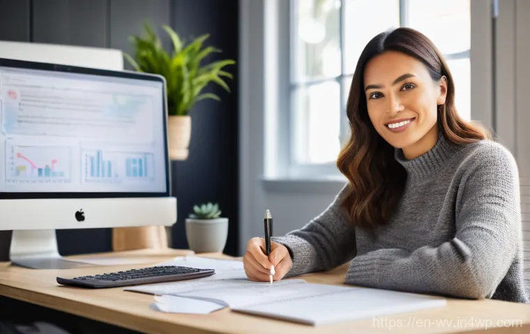온라인 강의 제작으로 수익 창출하기 - **Prompt:** A dynamic, diverse female entrepreneur in her late 30s, dressed in a smart casual outfit...