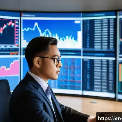 자산 관리 컨설팅으로 수익 내기 - A professional financial consultant in a modern office, analyzing multiple large digital screens dis...